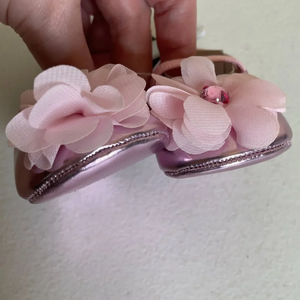 Laura Ashley Pink Baby Ballet Shoes Size 2